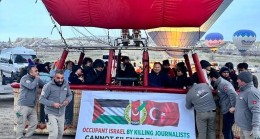 SICAK HAVA BALONLARI FİLİSTİN’DE ÖLEN GAZETECİLER İÇİN HAVALANDI